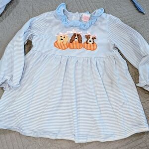 Blue Striped Kids Casual Dress